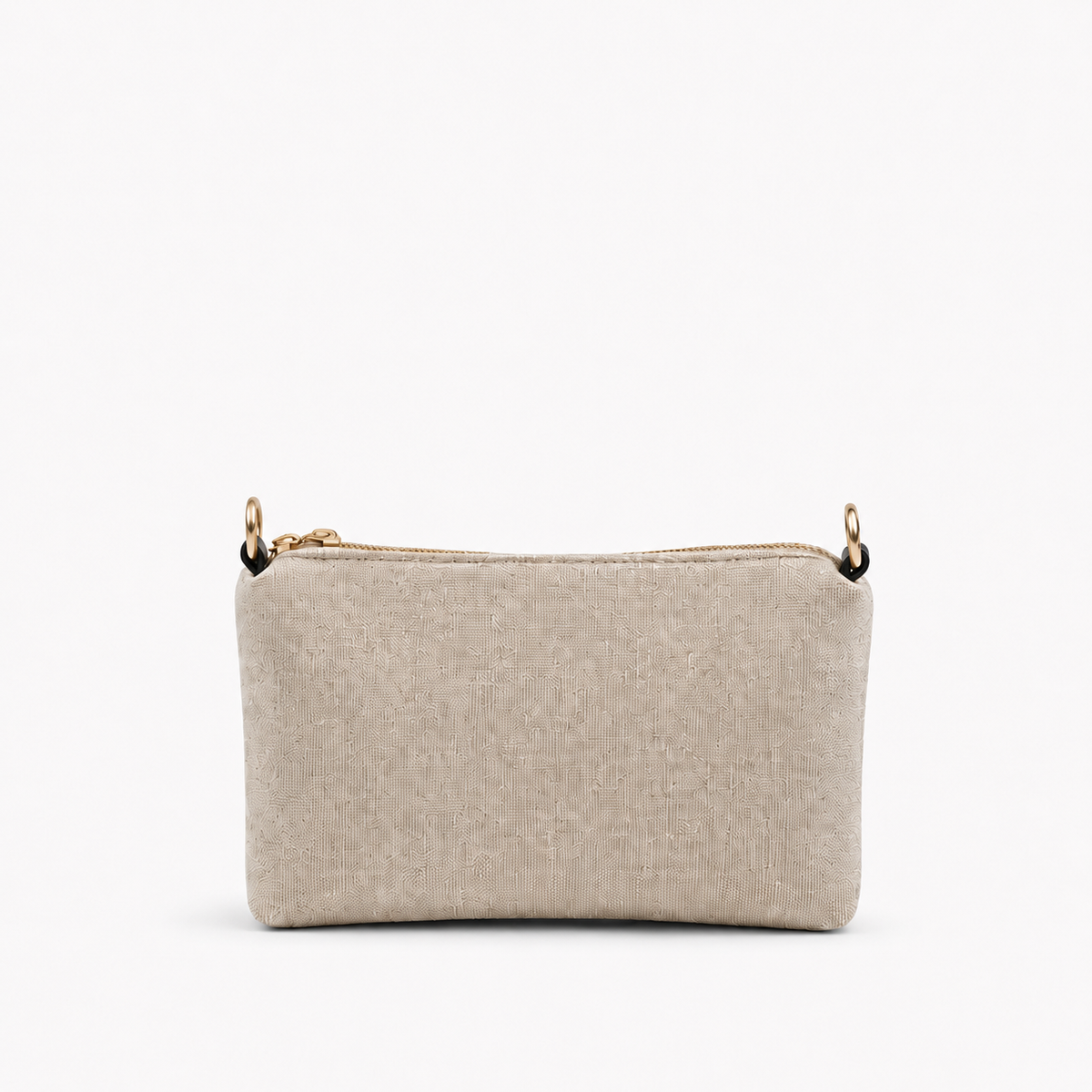 Canvas Classic Pouch Beige With Black Strap