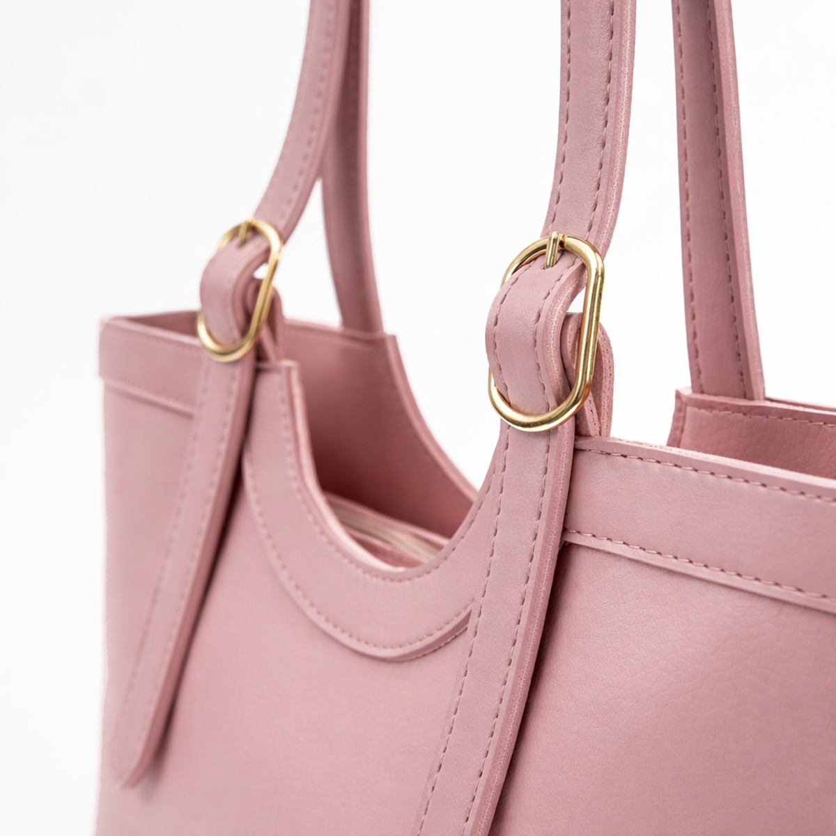 Caramel Curve Tote Bag Peach