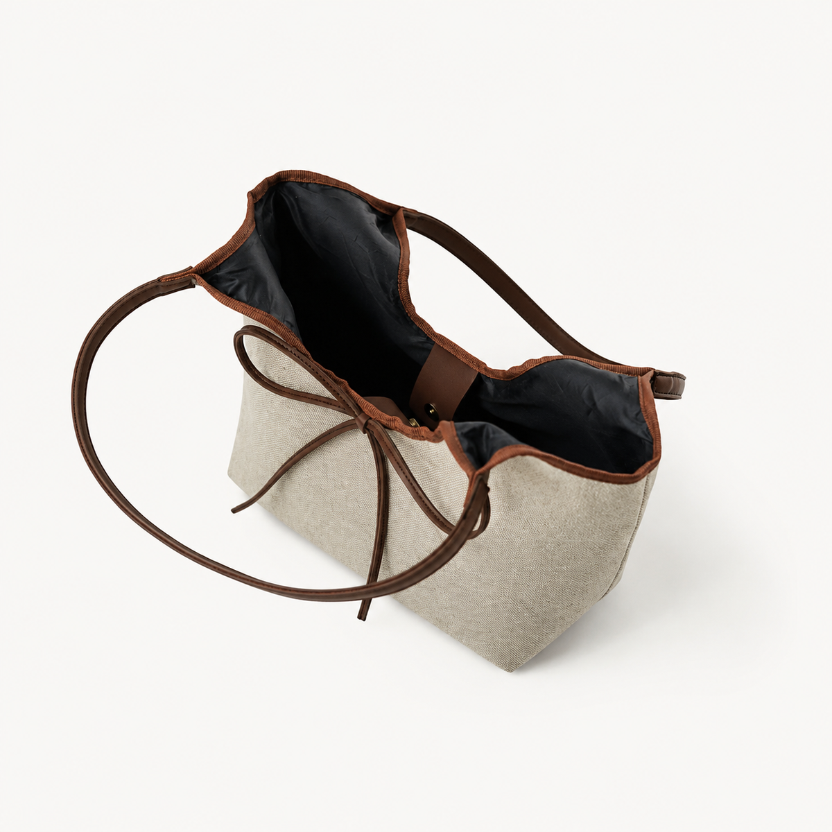 The Bow Canvas Beige Bag